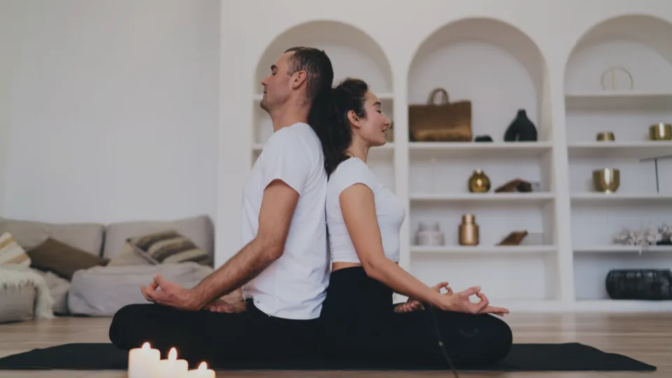 couple meditating